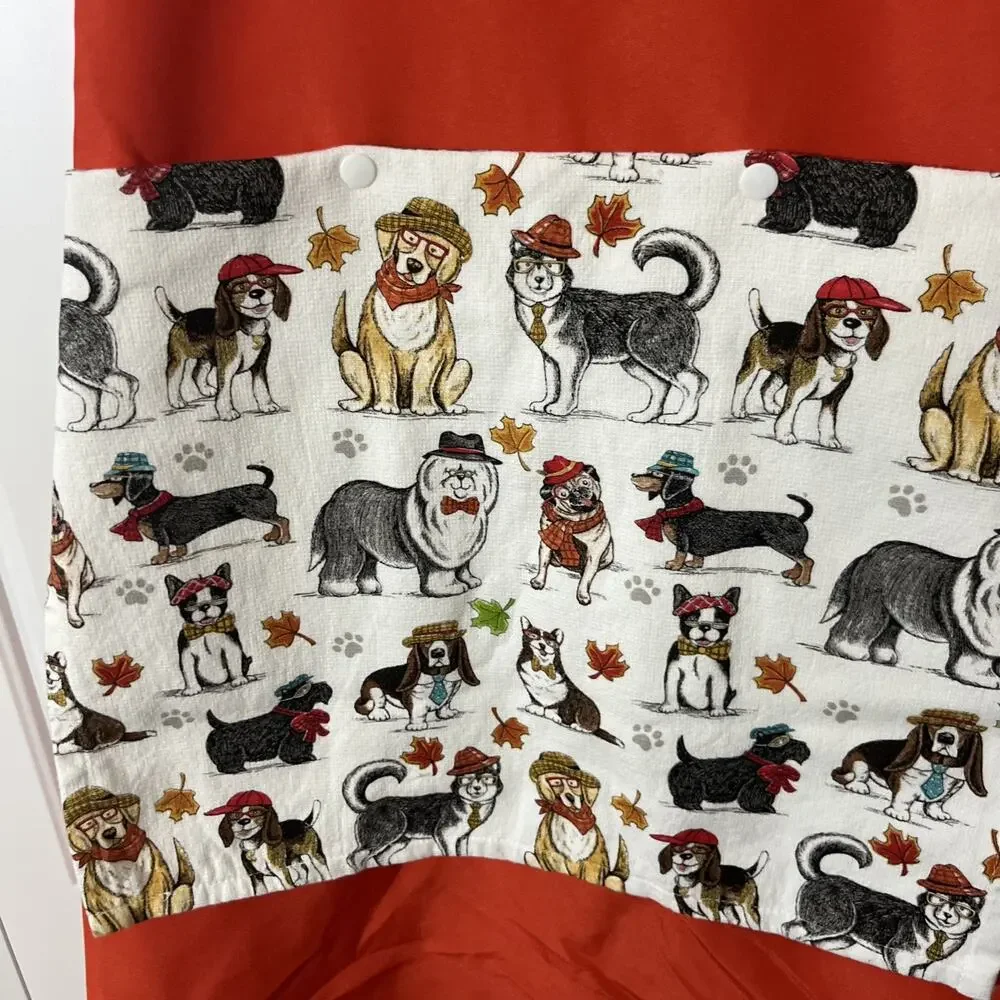 Custom Made Kitchen Apron With Embroidery & Removable Towel Washable Happy Fall